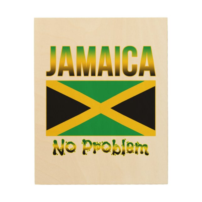 Jamaica Flag No Problem Wood Wall Art (Front)