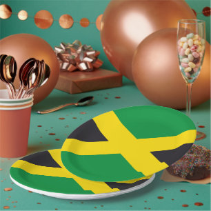 Jamaica flag paper plates