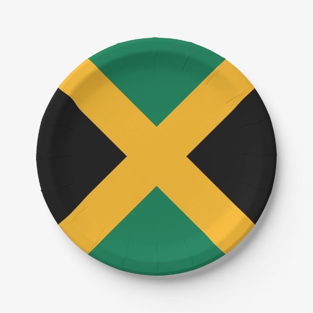 Jamaica Flag Paper Plates (Front)