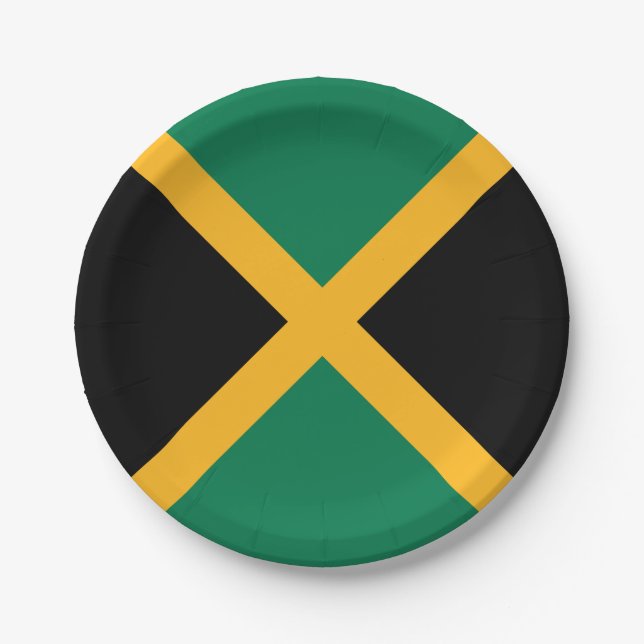 Jamaica Flag Paper Plates (Front)