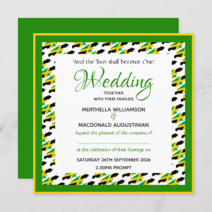 JAMAICA FLAG Patriotic Custom Wedding Invitation