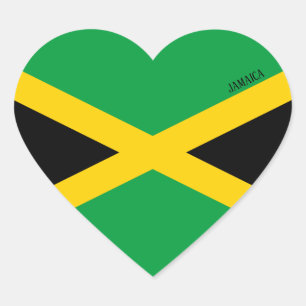 Jamaica Flag Patriotic Heart Sticker