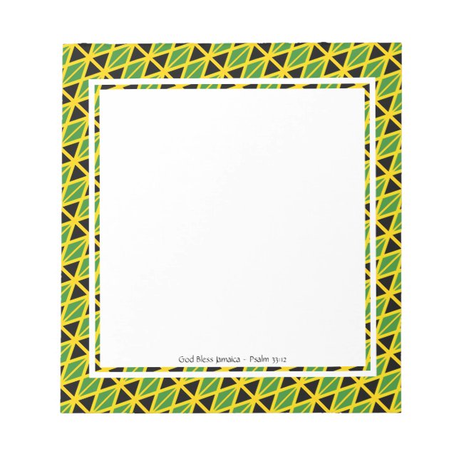 JAMAICA FLAG Patriotic JAMAICAN Personalised Notepad (Front)