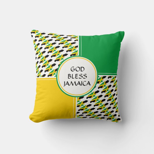 JAMAICA Flag Patriotic Jamaican Throw Pillow (Front)