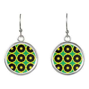 Jamaica flag pattern earrings