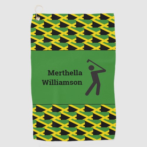 JAMAICA FLAG Pattern Personalized Golf Towel