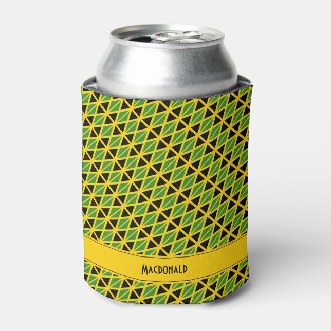 JAMAICA Flag Personalized Can Cooler (Can Front)