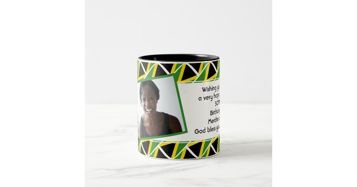 JAMAICA FLAG Photo Template Add Your Text Two-Tone Coffee Mug | Zazzle.com