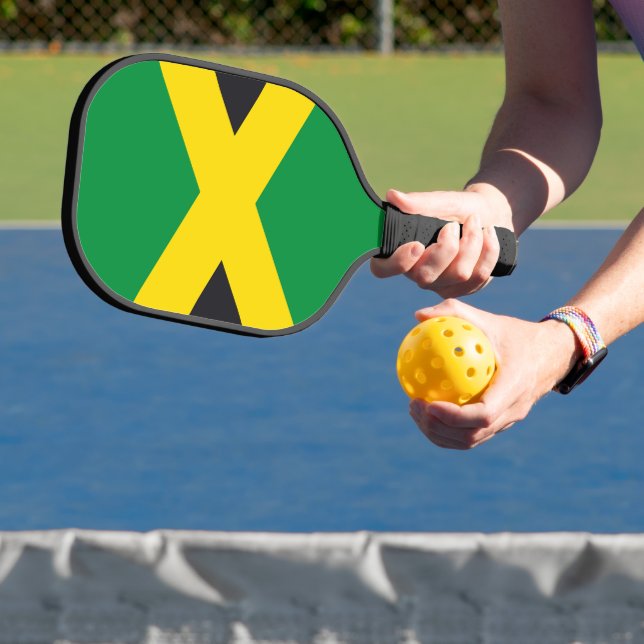 Jamaica flag pickleball paddle (Insitu)