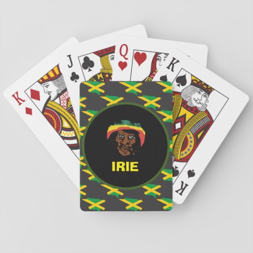 Jamaica flag Rastafarian head Jamaica   Playing Cards