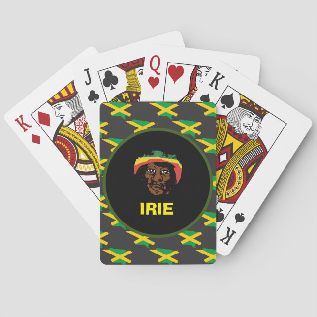 Jamaica flag ,Rastafarian head ,Jamaica   Poker Cards (Back)