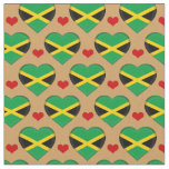Jamaica Flag &amp; Red Heart fashion Fabric / reggae