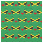 Jamaica Flag &amp; Red Heart fashion Fabric / reggae
