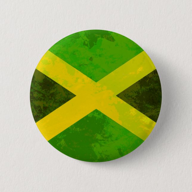 jamaica flag - reggae roots button (Front)