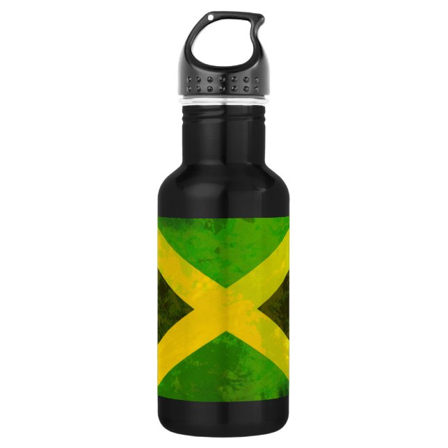 jamaica flag - reggae roots water bottle (Front)