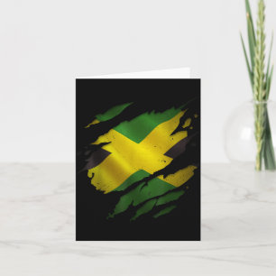 Jamaica Flag Ripped Scratch Heritage Culture Proud Card