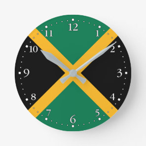 Jamaica Flag Round Clock