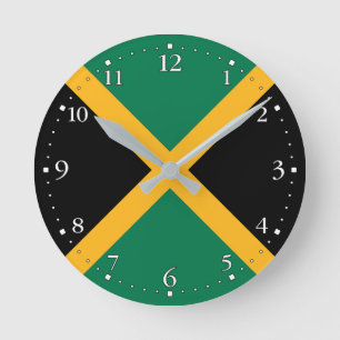 Jamaica Flag Round Clock