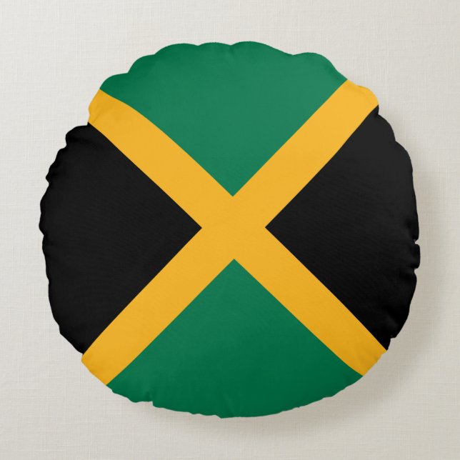 Jamaica Flag Round Pillow (Front)