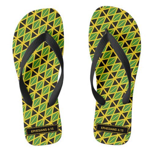 JAMAICA FLAG Scripture Carnival Personalized Flip Flops