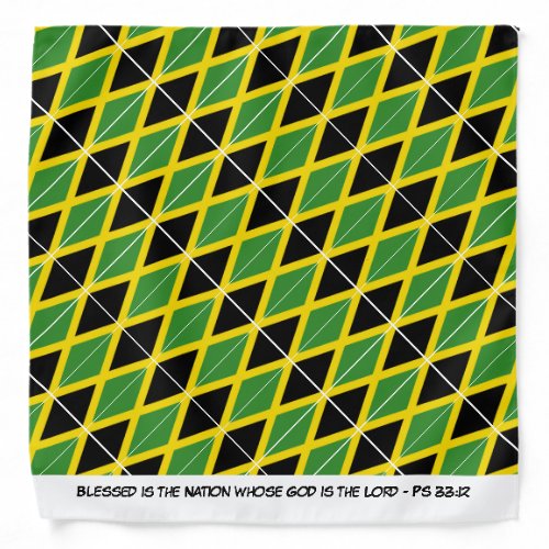 JAMAICA FLAG Scripture Neckerchief Cravat Bandana