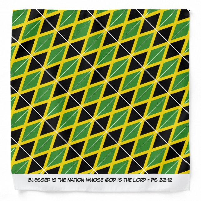 JAMAICA FLAG Scripture Neckerchief Cravat Bandana (Front)