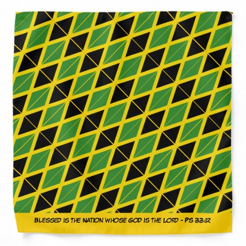 JAMAICA FLAG Scripture Neckerchief Cravat Yellow Bandana