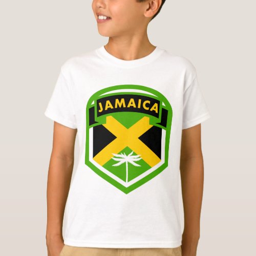 Jamaica Flag Shield Style T_Shirt