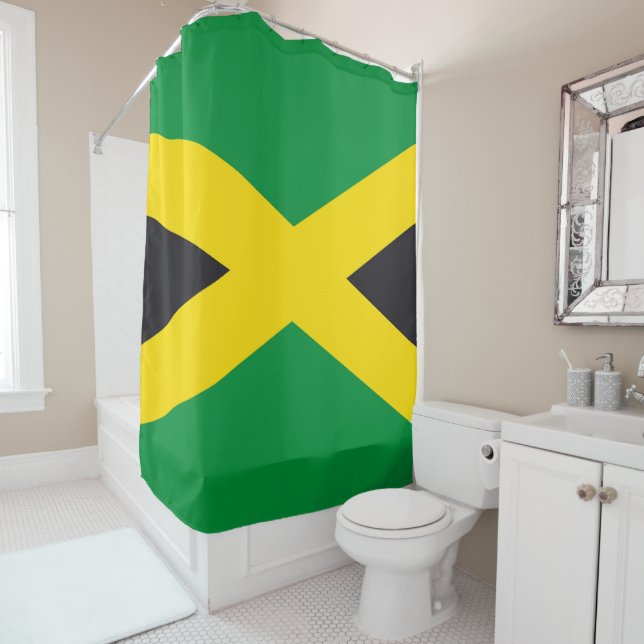 Jamaica flag shower curtain (In Situ)