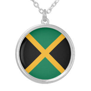 Jamaica Flag Silver Plated Necklace