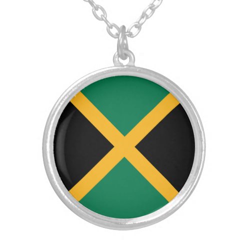 Jamaica Flag Silver Plated Necklace