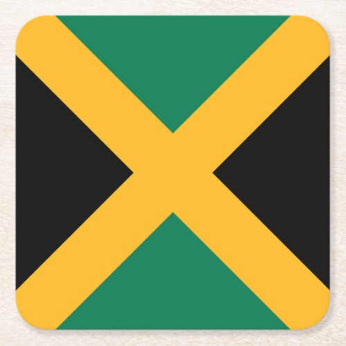 Jamaica Flag Square Paper Coaster