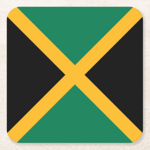 Jamaica Flag Square Paper Coaster
