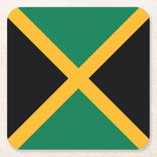 Jamaica Flag Square Paper Coaster