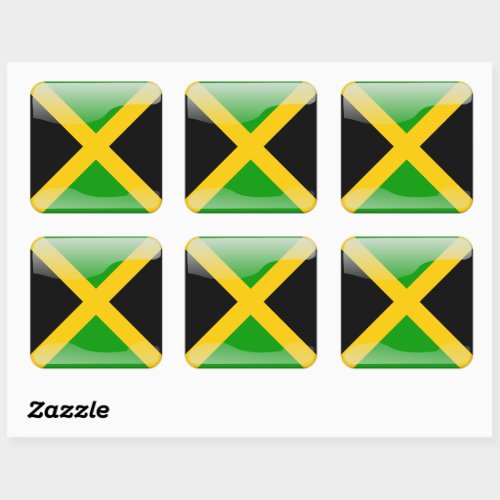 Jamaica flag square sticker