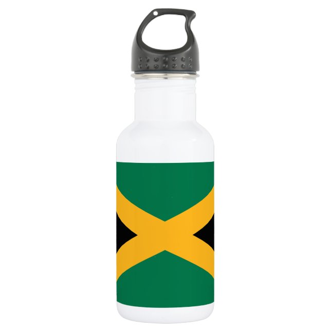 Jamaica Flag Stainless Steel Water Bottle (Front)