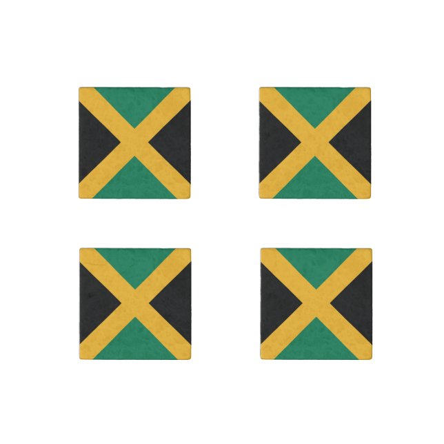 Jamaica Flag Stone Magnet (Front)