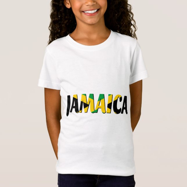 Jamaica flag text T-Shirt (Front)