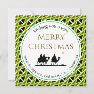 JAMAICA FLAG Three Wise Men Jamaican Christmas Holiday Card