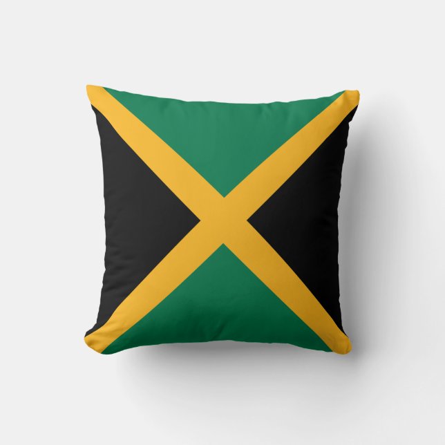 Jamaica Flag Throw Pillow (Front)
