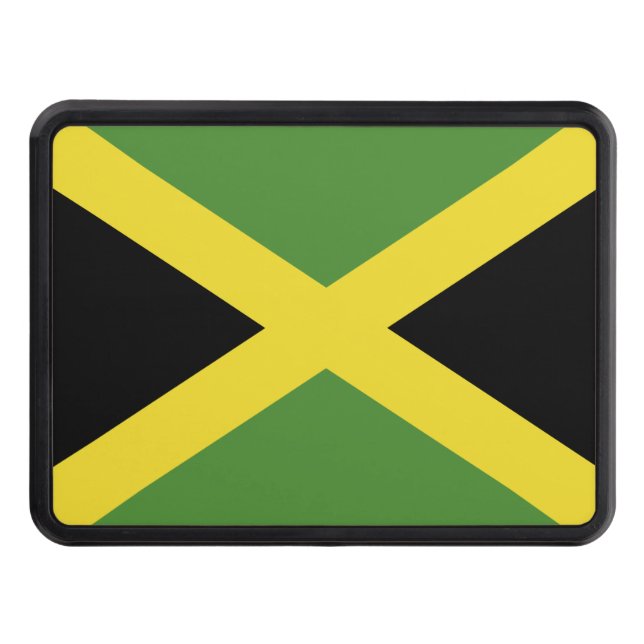 Jamaica Flag Trailer Hitch Cover (Front)