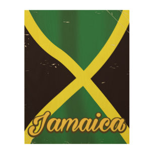 Jamaica flag vintage travel poster