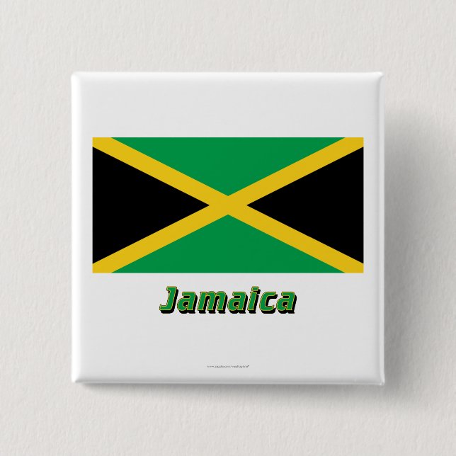 Jamaica Flag with Name Button (Front)