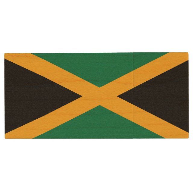 Jamaica Flag Wood Flash Drive (Front)