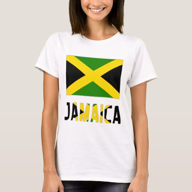 Jamaica Flag & Word T-Shirt (Front)