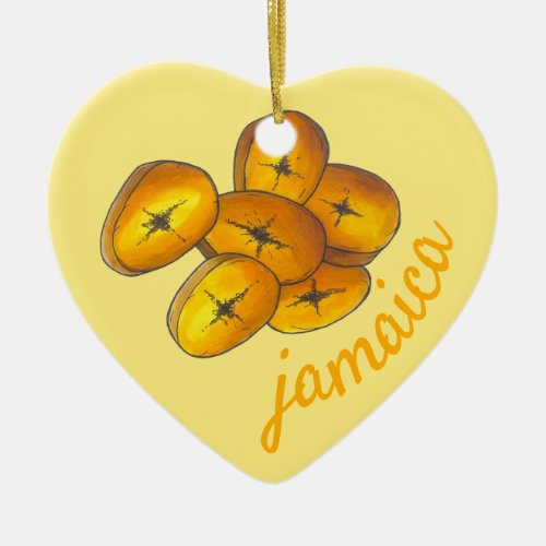 JAMAICA Fried Plantains Jamaican Food Cuisine Ceramic Ornament