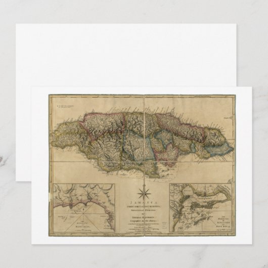 Jamaica from the latest Surveys Map (1775) (Front/Back)