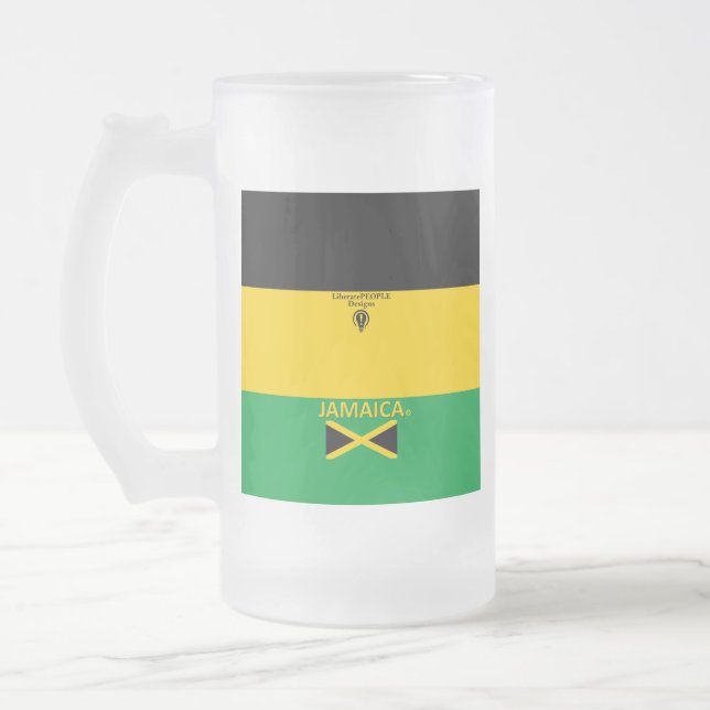 Jamaica Frosted Glass Frosted Glass Beer Mug (Left)