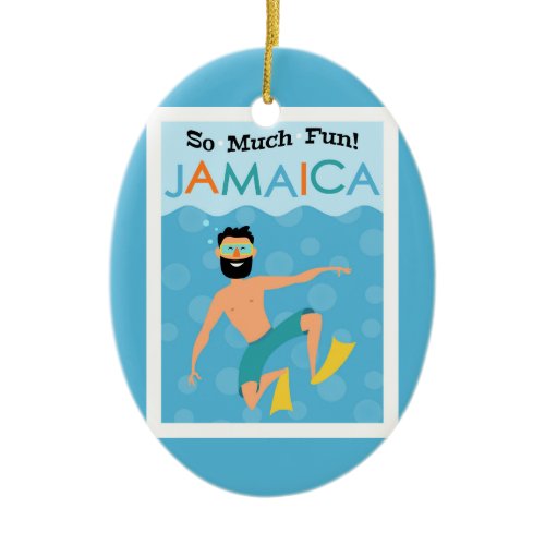 Jamaica Fun Hipster Travel Ceramic Ornament
