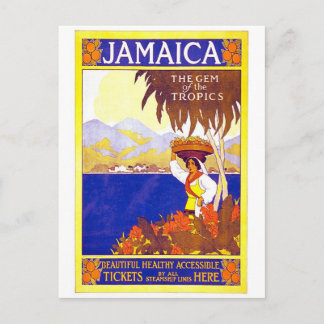 Jamaica Gem of the Tropics Vintage Travel Poster Postcard
